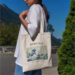 hokusai - the great wave off kanagawa tote bag -aesthetic tote bag,artsy tote bag,art tote bag,aesthetic tote,hokusai gr