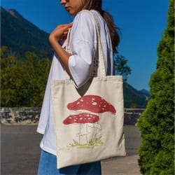 mushroom tote bag -aesthetic tote bag, art tote bag,line art mushroom tote bag,line art mushroom bag,art mushroom tote b