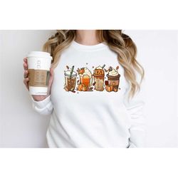 fall coffee sweatshirt, cute fall crewneck, thanksgiving sweatshirt, halloween tee, fall sweatshirt, coffee lover shirt,