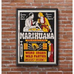 1930's Marijuana Propaganda Poster-wall prints aesthetic,prints wall art,vintage posters,office wall art,marijuanna post