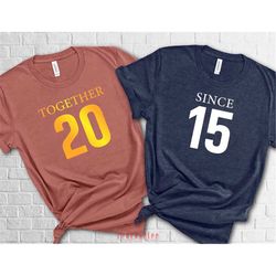 together since shirts, anniversary gifts, anniversary gift ideas, wedding gift idea, together since tee, price per shirt