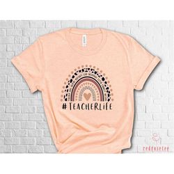 rainbow teacher shirt, teacher shirts for women, teacher leopard shirt, gift for teachers, cute teacher shirt, inspirati