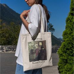 matisse woman reading tote bag -aesthetic tote bag,artsy tote bag,art tote bag,aesthetic tote,matisse tote,matisse bag,m