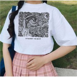 van gogh line shirt -graphic tees,aesthetic hoodie,aesthetic sweatshirt,aesthetic shirt,art hoodie,van gogh sweater,star