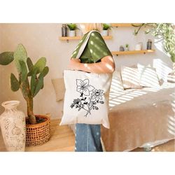 flower tote bag -aesthetic tote bag,artsy tote bag,art tote bag,aesthetic tote,aesthetic canvas tote,floral tote bag,wil
