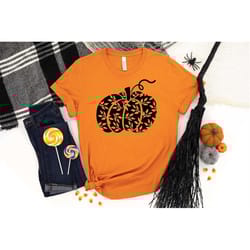 floral pumpkin shirt, autumn shirt, fall shirt for women, thankful shirt, fall shirt for woman, pumpkin lover gift