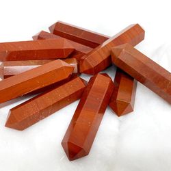 Red Jasper Crystal Double Terminated Points Crystal gridding