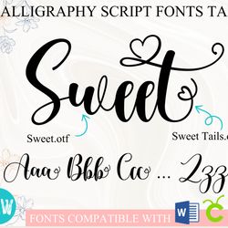 sweet font with hearts | valentines day font calligraphy font script font handwritten font wedding font for cricut word