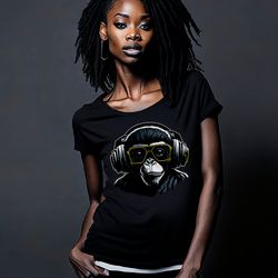 monkey in headphones vector digital file ai,pdf,pdf,svg,png files sublimation digital vector file