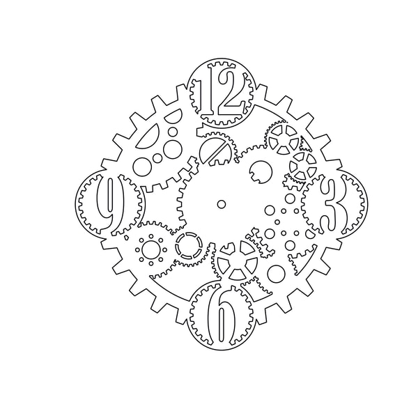 Square Clock Mechanism Router Template Wall Clock Mechanism Vector files for CNC Router, Laser, Pla | Inspire ...