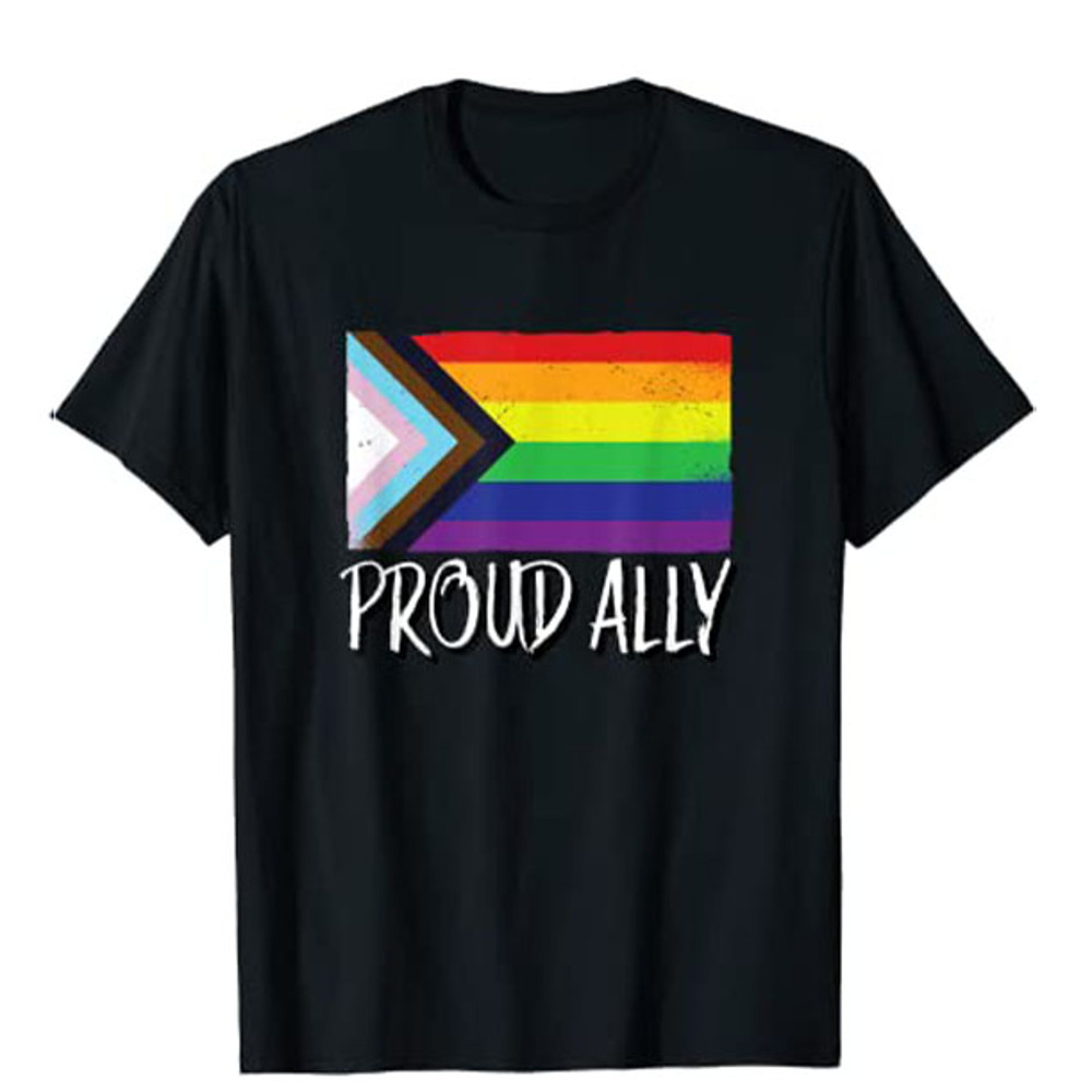 Proud Ally, Pride Month LGBTQ Black Pride Flag T-Shirt.jpg