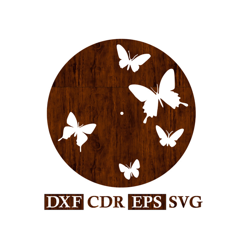 Wall Clock Butterflies Vector file 1.jpg