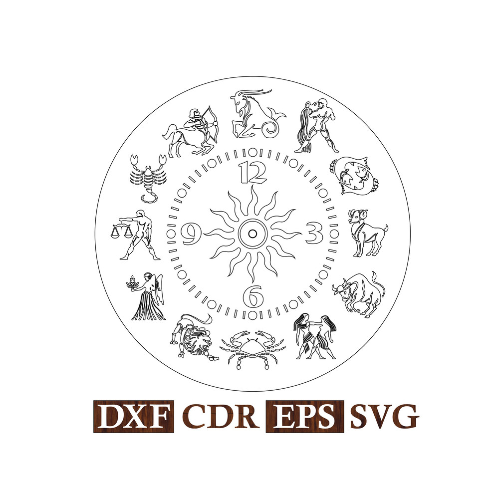 Wall Clock Zodiac signs Vector file 2.jpg