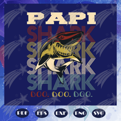 papi shark doo doo doo, papi svg, papa shirt, papa gift, papa birthday, awesome papa, happy fathers day, fathers day gif