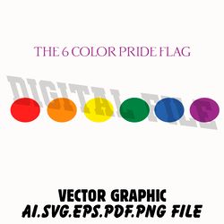 6 lgbt flags in the form of circles vector digital file ai,pdf,pdf,svg,png files sublimation digital vector file