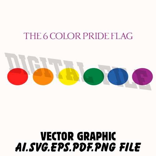 6 LGBT FLAGS IN THE FORM OF CIRCLES Vector Digital file Ai,PDF,PDF,SVG,PNG files Sublimation Digital Vector File