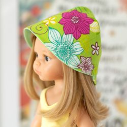 Handmade summer hat panama for 13 inch doll Paola Reina, Siblies RRRFF, Minouche, Meadowdolls Dumplings, doll clothes