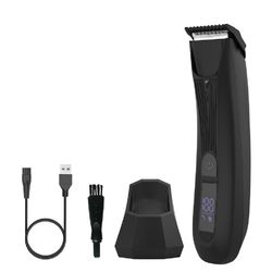 men's new liquid crystal display hair trimmer rechargeable private parts armpit hair shaver