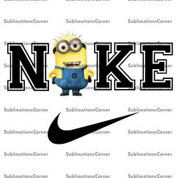 Phil The Minion x Minion Nike Png, Logo Brand Png, Swoosh Nike Png, Instant Download, Sublimation