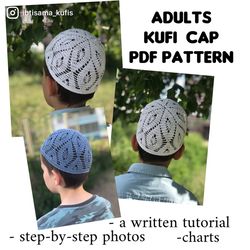 adults cotton skull cap kufi pdf crochet pattern on english language