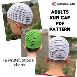 Mens cotton summer kufi hat PDF pattern for beginners