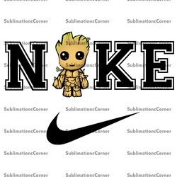 Groot x Baby Groot x Groot Nike Png, Logo Brand Png, Swoosh Nike Png, Instant Download, Sublimation