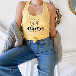 mothers day tank top, mother's daughter racerback, mom est 2022 shirt, best gift for mama