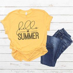 hello summer shirt, summer shirt, summer lovers shirt, season shirt, summer flowers shirt, summer season shirt, vacation