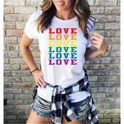 lgbtq love shirt, unisex rainbow shirt, colorful pride equality shirt, support lgbtq shirt, lesbian pride shirt, lesbian