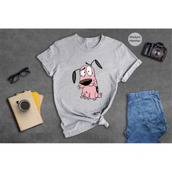 courage the cowardly dog heart in hand shirt, cute dog shirt, cowardly dog tee, dog heart shirt, courage cartoon tee