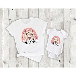 mama mini shirts, mom and me shirts, rainbow mama shirt, rainbow mini shirt, mama mini matching shirt, mothers day gift,