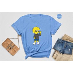lisa simpson smoking shirt, the simpsons shirt, funny simpsons shirt, simpsons birthday tee, gift for friend, sarcastic