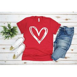 heart shirt, valentines day shirt, hand drawn heart shirt, cute valentine shirt, gift for her, love shirt, valentines da