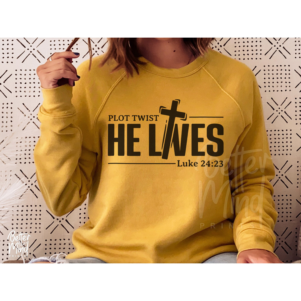 Plot Twist He Lives SVG PNG, Easter Svg, Religious Svg, He is Risen Easter Svg, Christian Svg, Jesus Svg, Bible Verse Svg, Easter Shirt SVG - 2.jpg