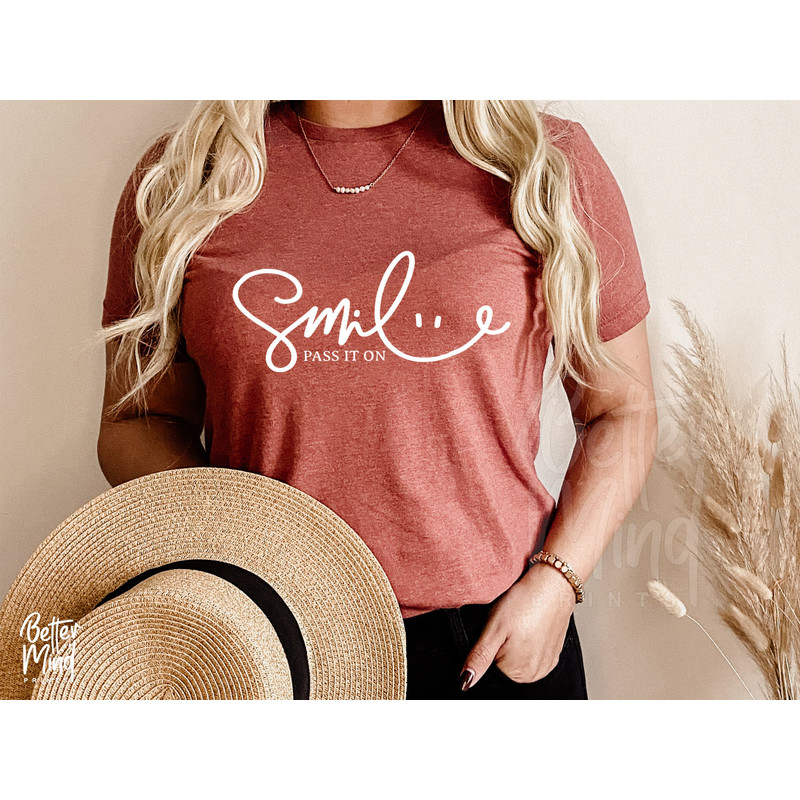 Smile Svg, Smile Pass It On Svg, Be Kind Svg, Motivational Svg, Girly Svg, Inspirational, positive, Happy Face Eyes Design Digital Download - 3.jpg