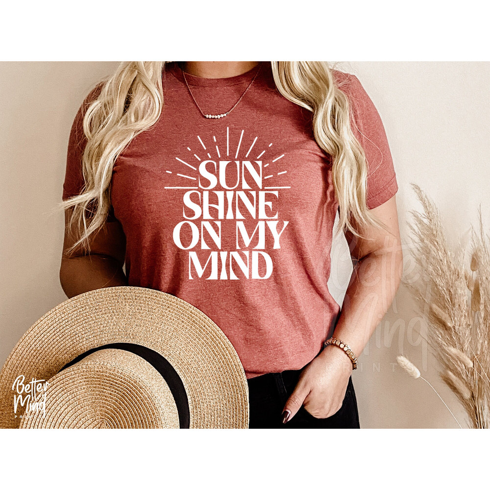 Sunshine On My Mind SVG PNG Sublimation, Beach Motivational svg, Summer Svg, summer shirt svg, beach mode svg, Digital Download - 4.jpg
