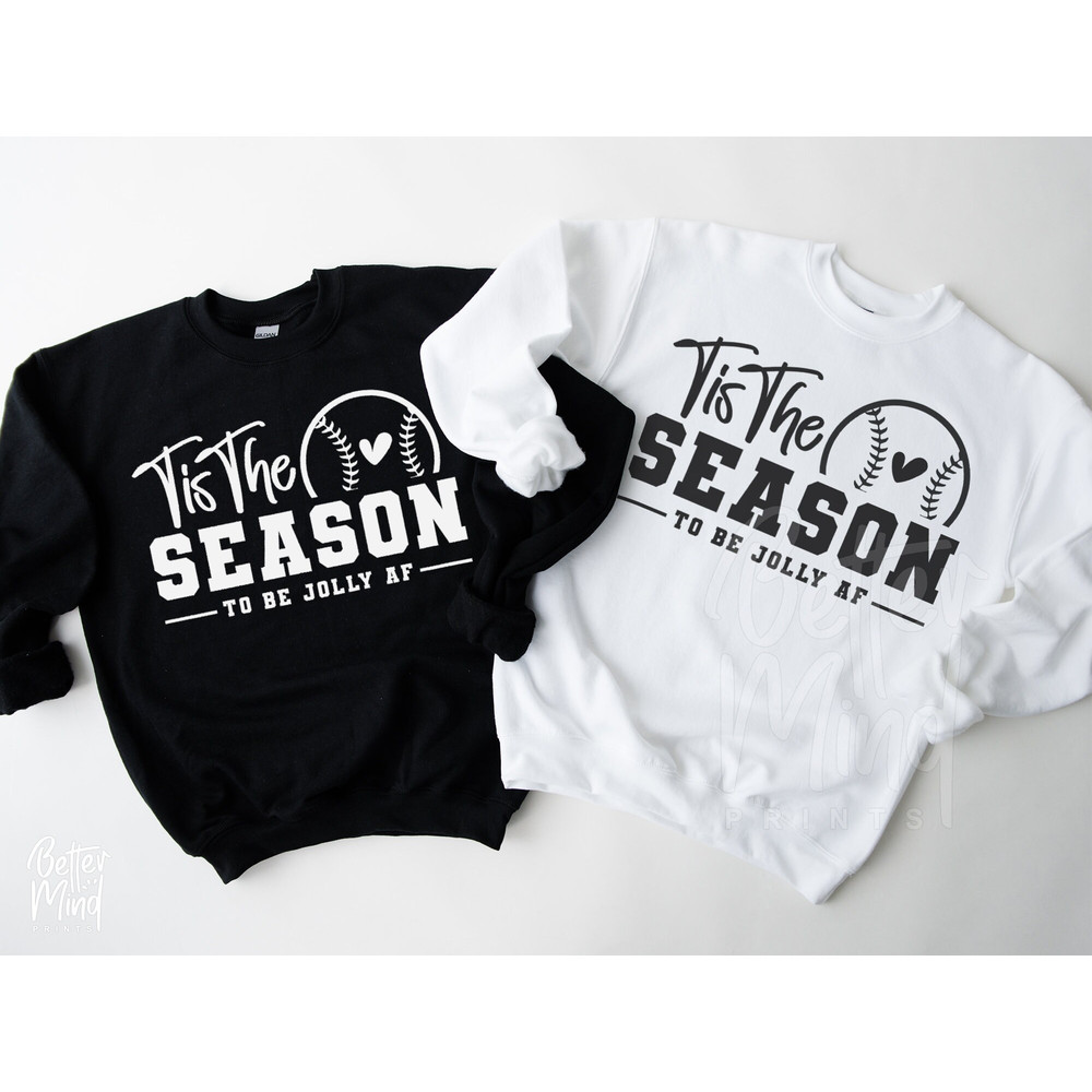 Tis The Season To Be Jolly AF, Holly Jolly SVG, Baseball Softball Svg, Baseball Mom Svg, Baseball Cut File, Cricut, Silhouette, Eps, Png - 7.jpg