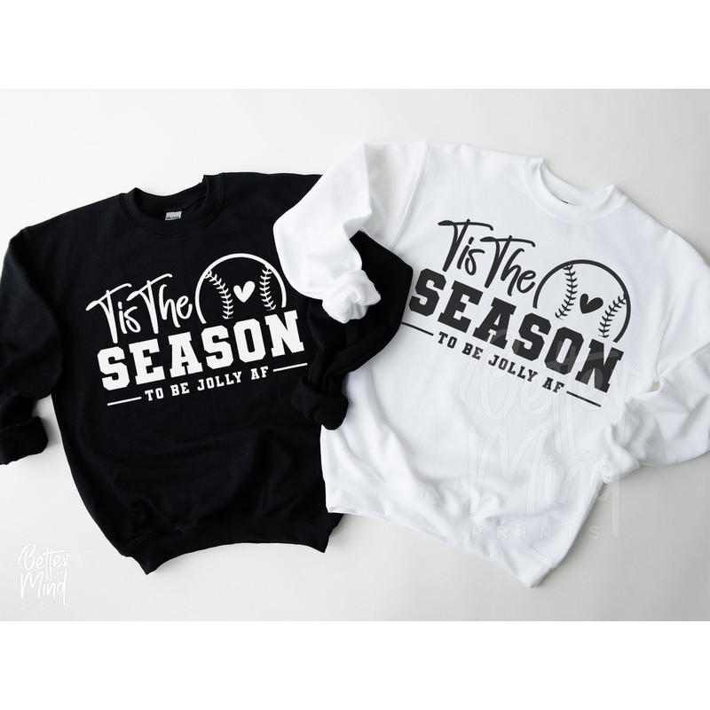 Tis The Season To Be Jolly AF, Holly Jolly SVG, Baseball Softball Svg, Baseball Mom Svg, Baseball Cut File, Cricut, Silhouette, Eps, Png - 7.jpg