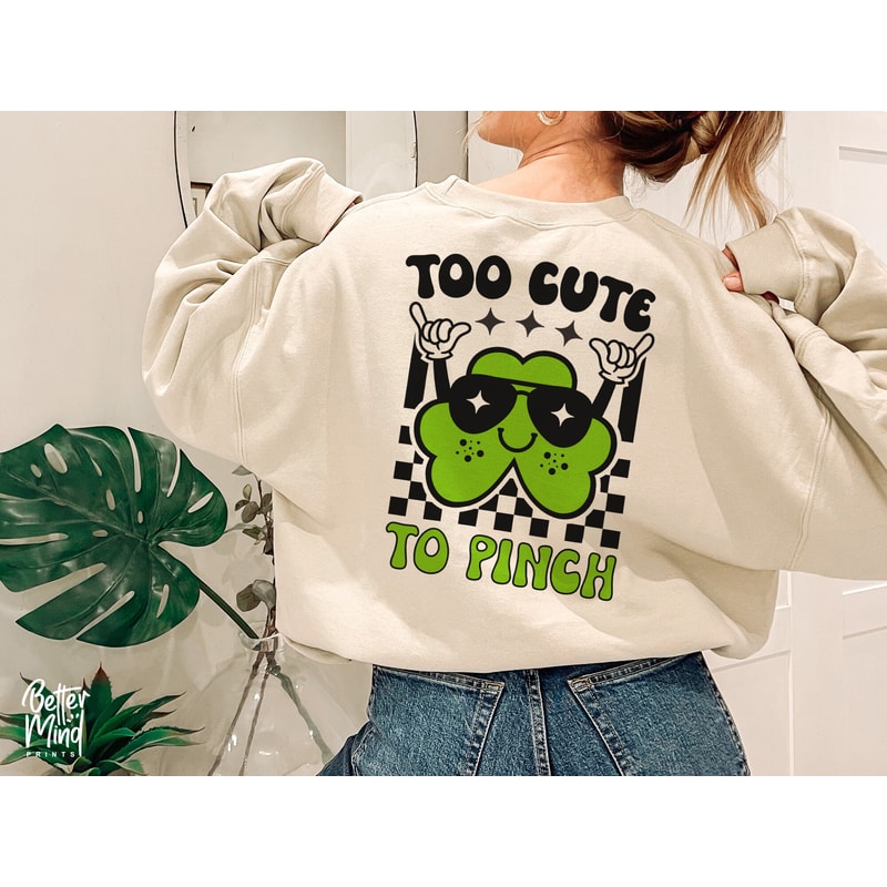 Too Cute to Pinch SVG PNG PDF, Girl St Patrick’s Day Svg, Boy St Patrick’s Day Svg, Shamrock Svg, Clover Svg, Svg Files For Cricut - 3.jpg
