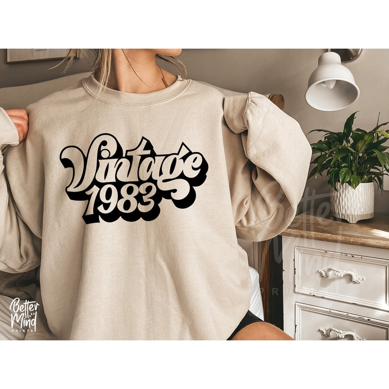 Vintage 1983 Limited Edition PNG, Retro 40th Birthday Png, Year 1982 svg, Birthday Sublimination, Vintage Birthday, Silhouette Svg Cut File - 1.jpg