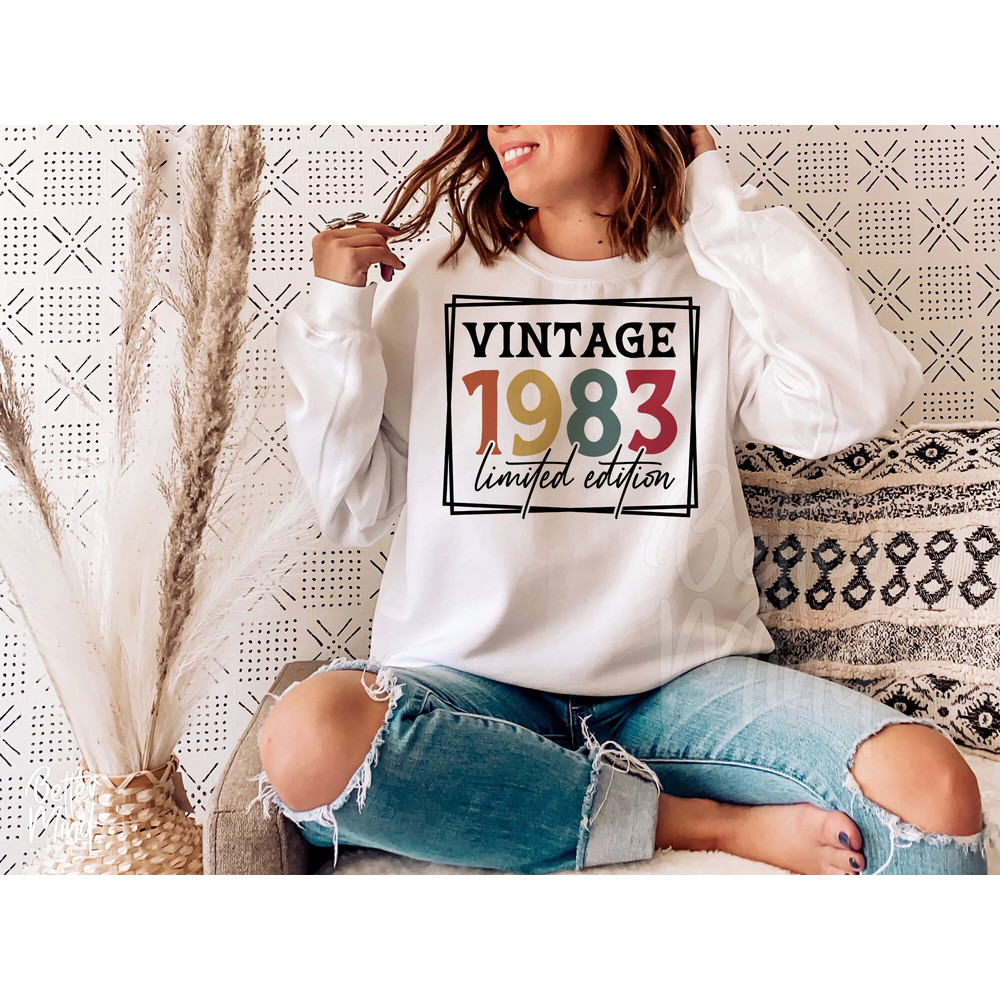 Vintage 1983 Limited Edition PNG, Retro 40th Birthday Png, Year 1982 svg, Sublimination, Vintage Birthday, Silhouette Svg Cut File - 2.jpg