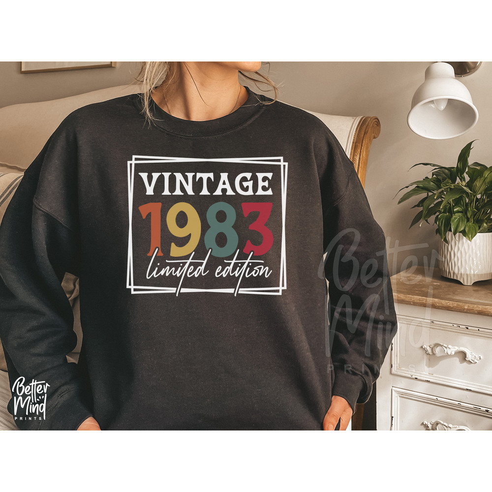 Vintage 1983 Limited Edition PNG, Retro 40th Birthday Png, Year 1982 svg, Sublimination, Vintage Birthday, Silhouette Svg Cut File - 4.jpg