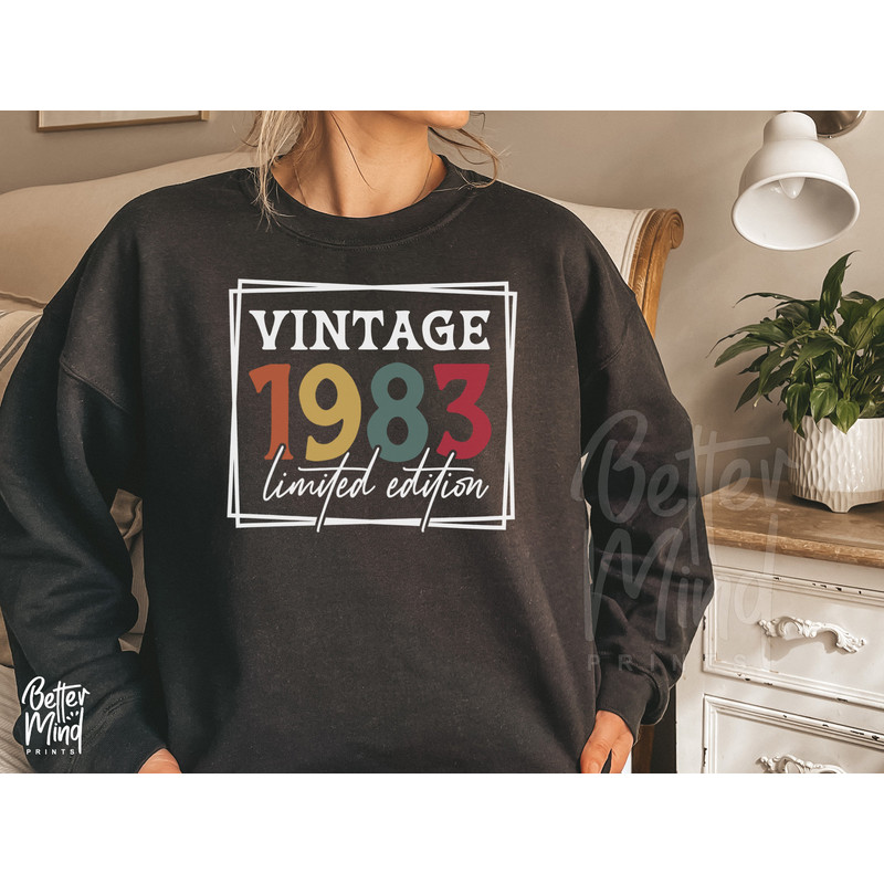 Vintage 1983 Limited Edition PNG, Retro 40th Birthday Png, Year 1982 svg, Sublimination, Vintage Birthday, Silhouette Svg Cut File - 4.jpg