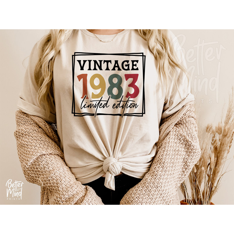Vintage 1983 Limited Edition PNG, Retro 40th Birthday Png, Year 1982 svg, Sublimination, Vintage Birthday, Silhouette Svg Cut File - 5.jpg