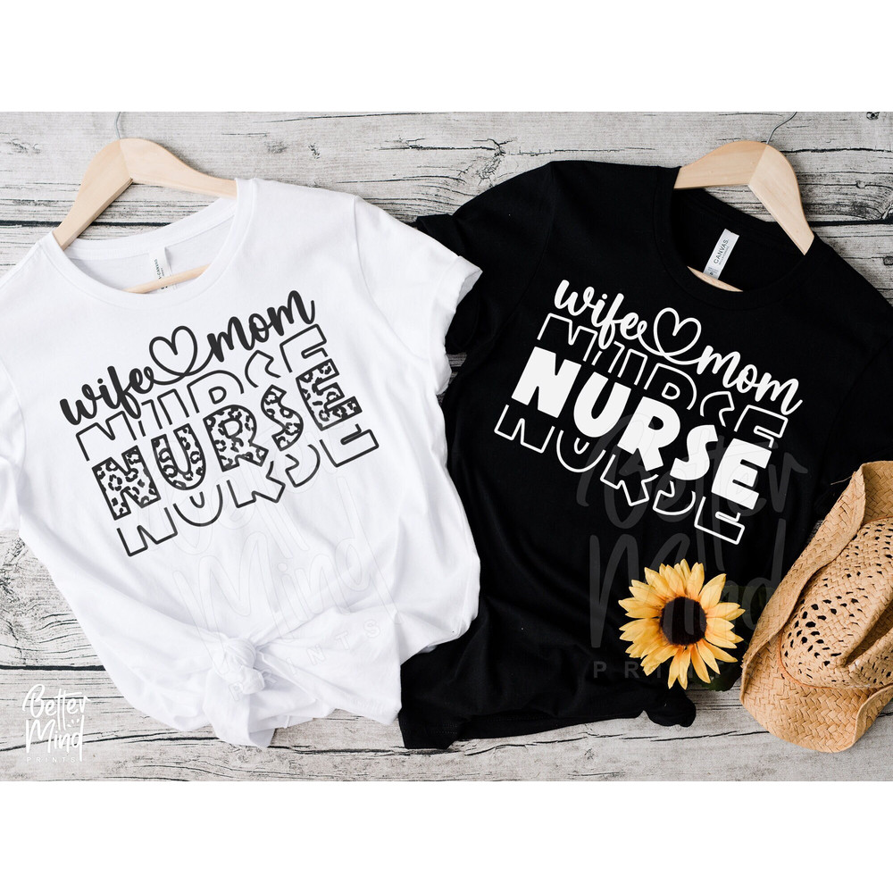 Wife Mom Nurse SVG PNG, Mother's Day SVG, Nurse Digital Download, Leopard Print, Nurse Download, Nurse Sublimation File Svg, Cut files - 1.jpg