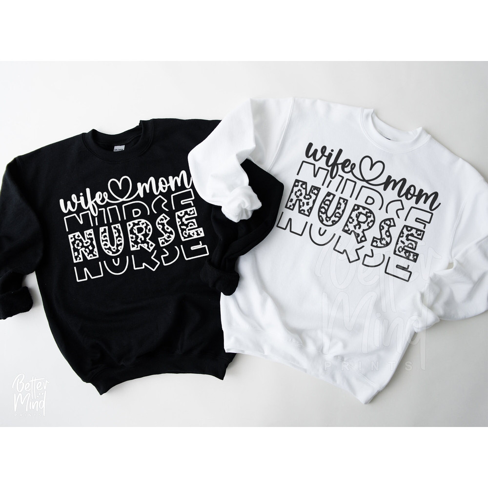Wife Mom Nurse SVG PNG, Mother's Day SVG, Nurse Digital Download, Leopard Print, Nurse Download, Nurse Sublimation File Svg, Cut files - 5.jpg