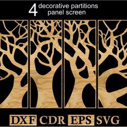 4 decorative ornament lattice vector dxf, cdr, eps, svg files / pattern panel templates vector / cnc / laser cut file