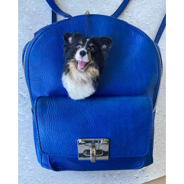 Handmade-dog-keychain-Custom-pet-portrait-from-photo-bag-charm-Needle-felted-wool-dog 5