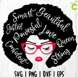 african american woman queen svg, black woman svg, earrings svg, afro woman svg, strong svg, powerful svg, beautiful svg