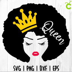 african american woman queen svg, afro woman svg,black woman svg, earrings svg, strong svg, powerful svg, beautiful svg